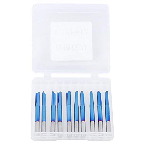Fraise à 2 Cannelures 3.175mm en Carbure Cémenté pour Découpe Précise du Bois, Lot de 10