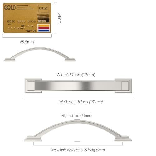 Poignées d'armoire anti-traces nickel satiné 96 mm pour remplacer vos vieux boutons - 3