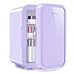 YASHE Mini-Kühlschrank, 6 Liter/8 Dosen, 220–240 V AC/DC, tragbarer thermoelektrischer Kühler, Kühlschränke für Schlafzimmer, Hautpflege, Getränke, Büro, Wohnheim und Auto, Lila