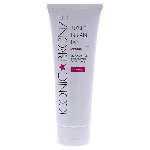 Image of Iconic Bronze Medium Shimmer Luxury Instant Tan 100ml, Sun Kissed Glow, Olive Tone, Easy To Apply Tanning, Quick Drying, Steak Free