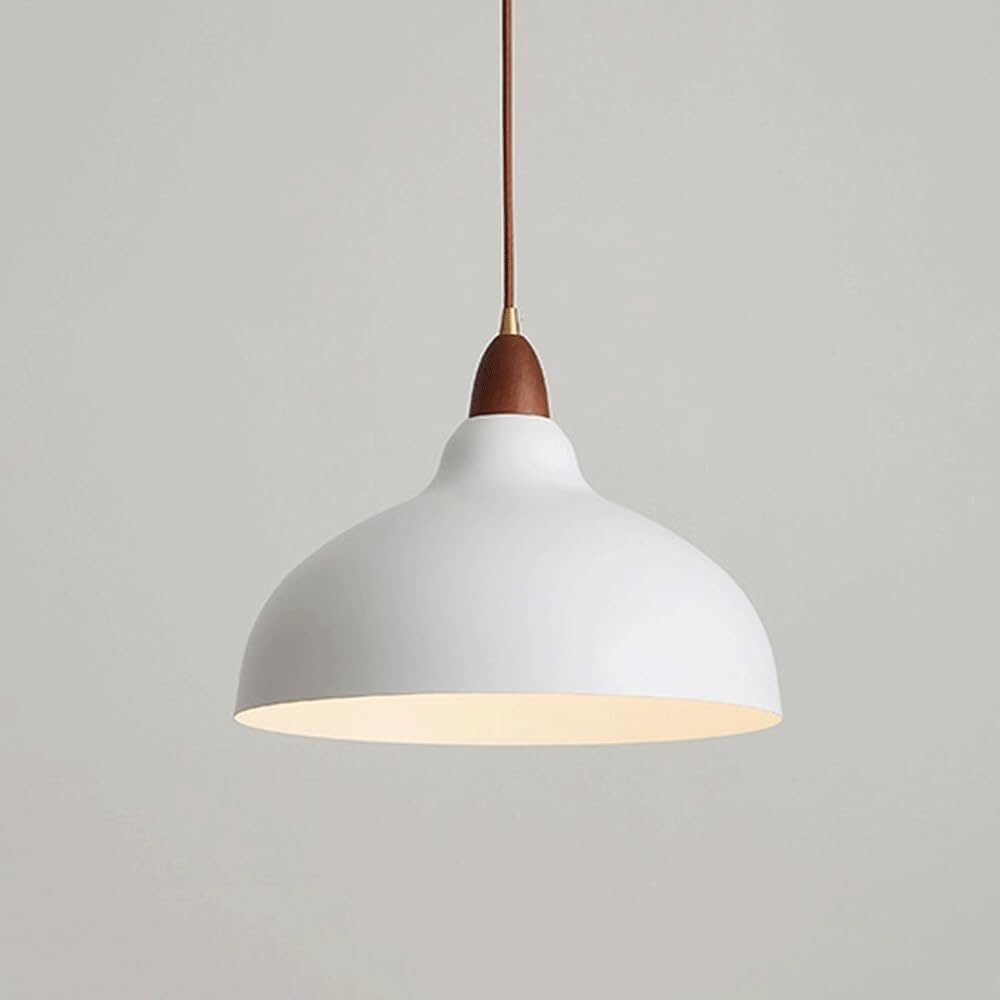 Suspension LED moderne blanche style dôme industriel pour îlot de cuisine