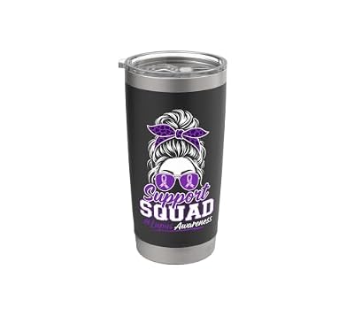 Family Support Lupus Awareness Purple Ribbon Stainless Steel Insulated Tumbler