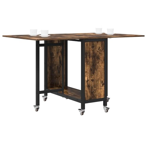 Table à manger pliable design industriel bois et acier durable - 4