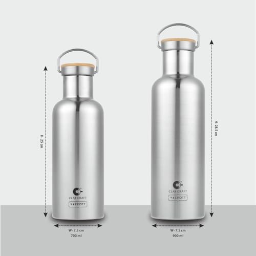 Image of Clay Craft Vacbott Melissa Double Walled|18 Hours Hot and 24 Hours Cold Water Bottle Vacuum Insulated Flask Bottle|1 Pcs, 860ml Bottle for Gym|Travelling|BPA-Free|BIS Certified|1Year Limited Warranty