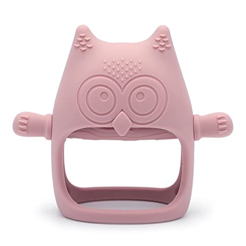 Image of Drop Resistant Silicone Baby Teether Toy for 3+ Month Infants, Baby Chew Toy for Sucking Needs, Hand Pacifier for Breast Feeding Babies, BPA Free (Dusty Lilac)