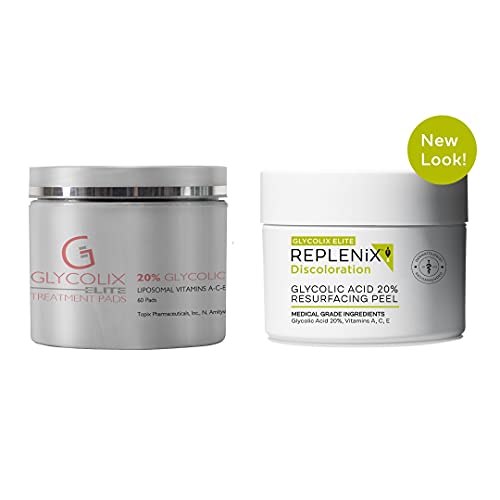 Replenix - Glycolix Elite Glycolic Acid Resurfacing Peel Pads - Medical Grade Brightening And Exfoliating Treatment, Travel Friendly Pads, 60 Ct. #TOP2