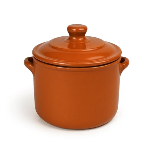 Olla Cazuela Tartera cacerola barro esmaltado 24 o 28 cms diámetro CON TAPA (28 x 17 cms alta)