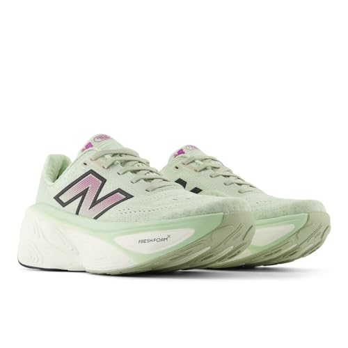 New Balance Women's Fresh Foam X More V5 Running Shoe, Natural Mint/Purple Fuchsia/Black, 8