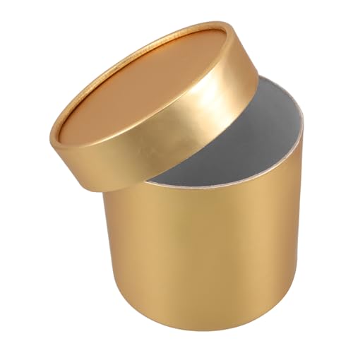 TOGEVAL Boîte à Bouquet Ronde Dorée en Carton Couvercle pour Décoration DIY et Présent Anniversaire