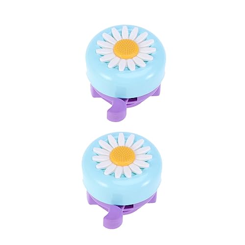 GALPADA 2Pcs Flower Bike Bells for Adorable Chrysanthemum Design Easy to Install Bicycle Accessories and for Boys and Blue Purple