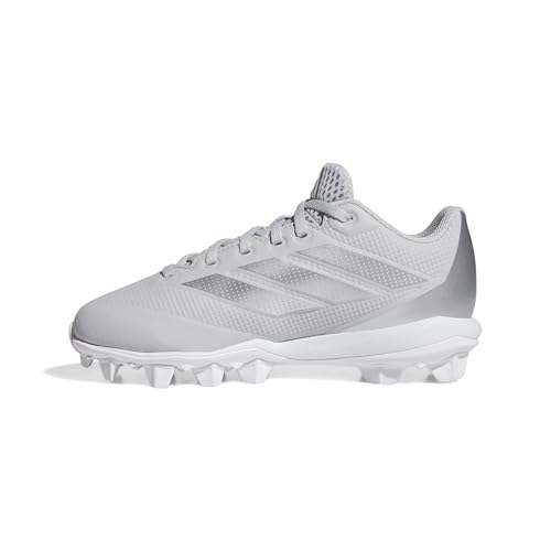 adidas Boys Adizero Impact 2.0 Molded Baseball Team Light Grey/Silver Metallic/White 5