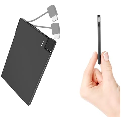 Auskang Slim Power Bank with Built-in Cable Cover