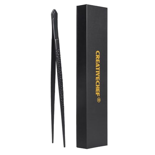 Cooking Tweezers, 1 Piece Chef's Tweezers Tongs, Chef's Plating Tool, 10 inch Food tweezers, Universal for all kinds of cooking, steak, plating, pasta and many other scenarios (1pc Set)