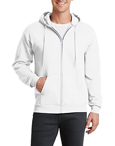 JustBlanks Men Classic Full-Zip Hoodie Sweatshirt - Regular-Fit Front Pockets Fleece Hooded Sweatshirts for Men's