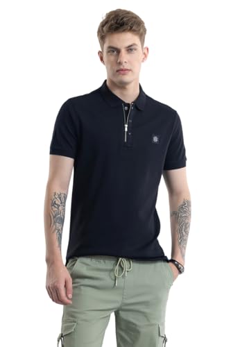 Image of SNITCH Men Polo T-Shirt | Slim Fit Design with Plain Pattern & Polo Collar | 100% Cotton Fabric for Casual Wear, College Wear & Street Style