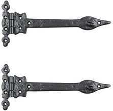 Black Cast Iron Spear Hinges Leaf Design Pair Of New (12