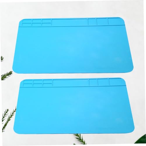 Generisch 2 Stück Hitzebeständige Silikon Arbeitsmatte 30X20cm Antistatische Elektronik Reparaturmatte Wasserfest Magnetisch für Smartphone und Laptop Reparaturen