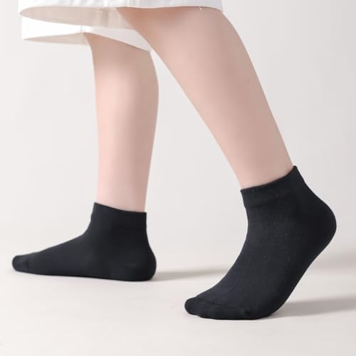 Image of EPEIUS Kids' Low Cut Ankle Socks Cotton Seamless Toe Sport Athletic Socks for Boys Girls White Black Navy 4 /8 Pack