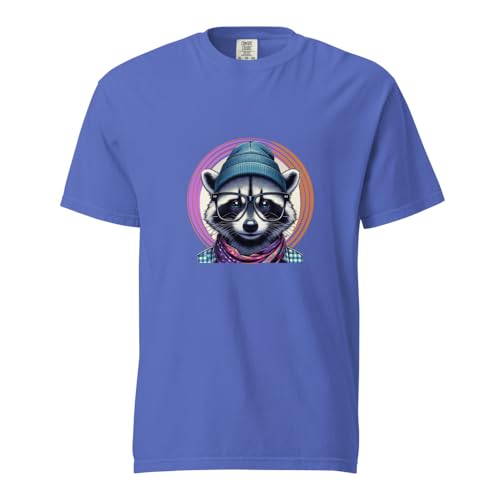 T-shirt raton laveur éclipse bleu fluo S pour éviter les looks basiques et ternes