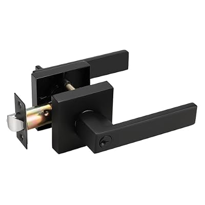 Probrico Entry Door Levers Matte Black with Keys, Heavy Duty Hardware for Exterior Front and Back Door,Lockable, Keyed Entrance Lock,Universal Handling,Transitional Style, 1 Pack