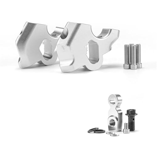 Adaptateur moto argent pour rehausseur de guidon R1300GS en alu de précision