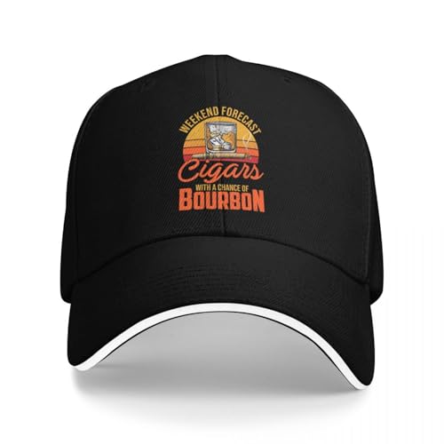 UKHQFED Gorra de béisbol Pronóstico de Fin de Semana Cigarros con una Oportunidad de Bourbon Gorra de Pelota para niños Gorra de Pelota de Playa para Hombres y Mujeres Regalos Deportivos Especiales