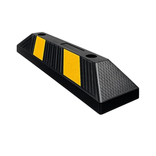 TRAFFIC KONTROL Parking Stopper Block for Garage or Parking lot 20 Long 1 Pc Reflective Heavy Duty Rubber Bumper Block Car Wheel Stop Yellow & Black Tire Curb Barrier
