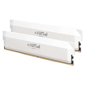 Crucial Kit Pro DDR5 RAM 32 GB (2 x 16 GB) 6000 MHz CL36, memória de jogo overclocking, Intel XMP 3.0 / AMD EXPO, memória de computador (PC) DDR5 32GB RAM, branco - CP2K16G60C36U5W