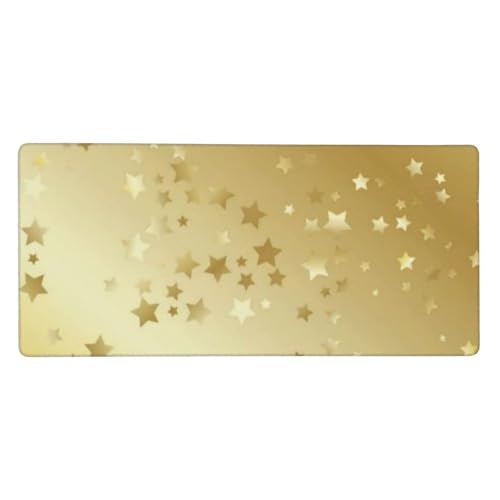 Tapis de souris grand format 40x90 cm avec motif étoiles dorées pour bureau