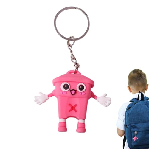 BommFu Llavero Adorable,Llavero De Cubo De Basura Dibujos Animados - De Bolso Divertido | Para Mujeres Hombres Estudiantes Bolso Mochila Teléfono Espejo Retrovisor