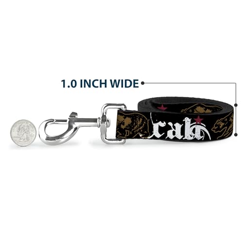 Laisse pour chien Buckle Down Cali Grizzly Bear nylon solide - 6
