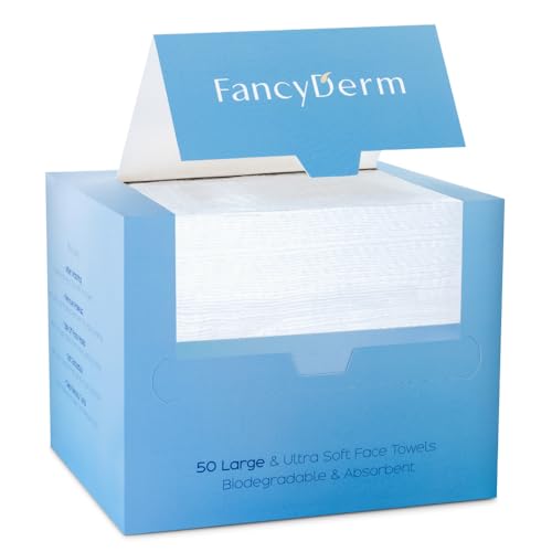 Face Towel Disposable Face Tissue Facial Tissue Cotton Pads Makeup Remover Wipes for Sensitive Skin Ultra Soft Biodegradable 50 Count