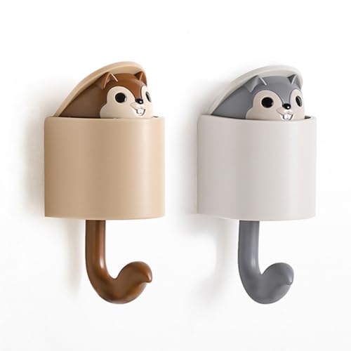 GCFTIFF 2 Pcs Creative Squirrel Cute Pet Key Holder Wall