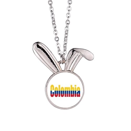 Collier lapin drapeau Colombie idée cadeau d'anniversaire originale