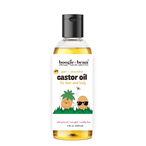 Boogie and Bean Castor Oil for Baby and Kids Hair and Skin, 100% Pure USP Non GMO Castor Oil, Moisturizing Hair Oil for Infants, Toddlers and...