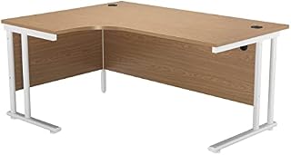 Office Hippo Professional Left Corner Office Desk, Wood, White, White Frame, 160 x 120 x 73 cm