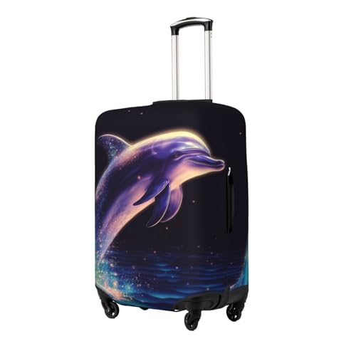 Travel Luggage Cover Elastic Anti-Scratch Suitcase Protector Washable Travel Suitcase Cover Glitter Dolphin Luggage Protector Fits 18-32 Inch Suitcase2