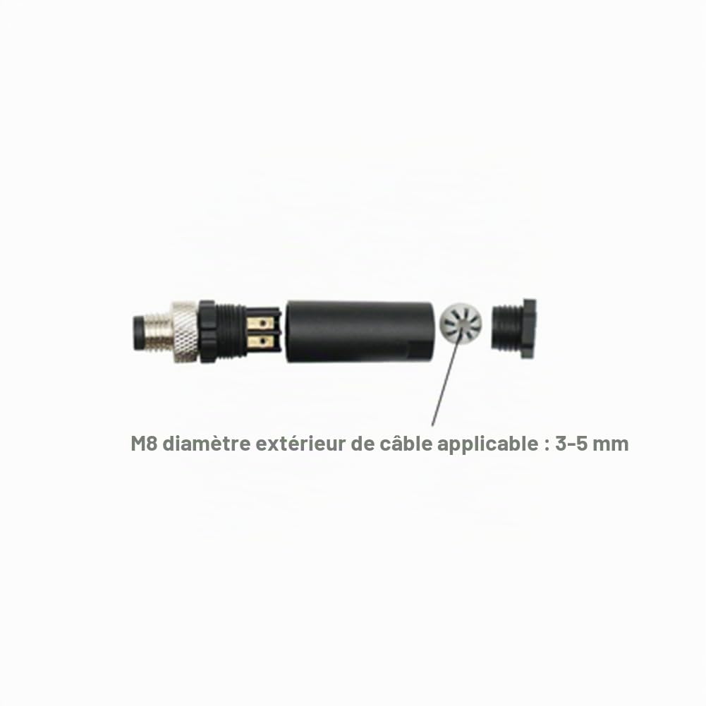 Lot de 5 M8 4 Pôles Mâle Connecteur, IP67 Étanche A Codés Droits 4 Broches sur Place à Vis Capteur 8mm M8 4 Core Connecteurs Ronds Accessoires pour l'automatisation Industrielle 60V 4A AC/DC