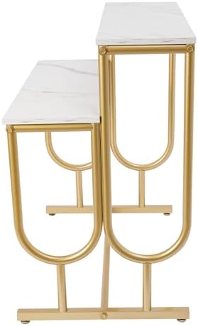 2-Tier Display Stand for Clothing, Shoes, Bags, Hats, Cosmetics, Jewelry, Crafts, Flowers, Food - Countertop for Retail Store Showcase, Gold Finish