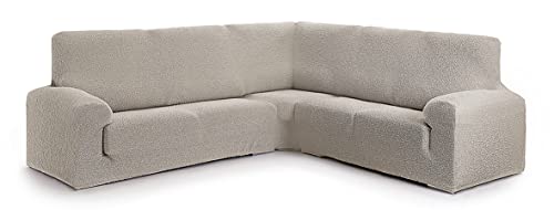 Milica Funda para sofá rinconero Hecho de Tejido Adaptable Bután tamaño Normal (hasta 450 cm) - Color 00 Marfil