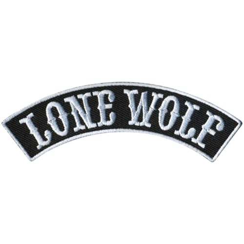 Hot Leathers Lone Wolf 4” X 1” Top Rocker Patch PPM4144-4 Width x 1 Height Inches