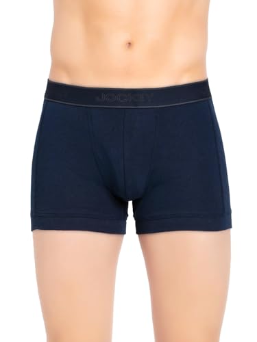 Image of Jockey 1015 Men's Super Combed Cotton Rib Solid Trunk with Stay Fresh Properties