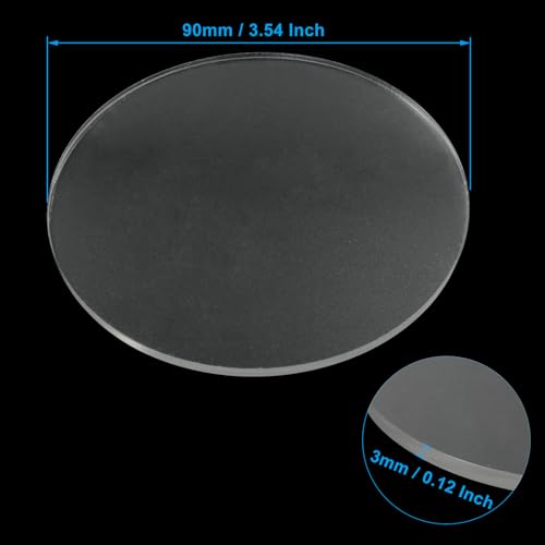 Image of Hitefu Clear Circle Acrylic Sheets, 3.5 Inch, 10 Packs, 3mm Thick | Transparent Plexiglass, For Signs & Photo Frames, Art Craft & DIY Display Projects