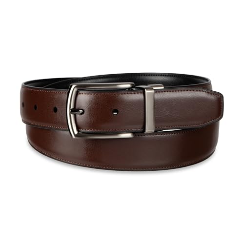 Haggar Men's 2-in-1 Reversible Leather Belt for Dress Pants, Suits, Khakis-Classic, Business Casual, Formal, Work3