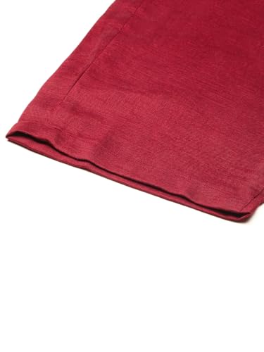 Image of Hritika Self Design Viscose Rayon Maroon Kurta & Trousers Set (HRKB0048MRON S)