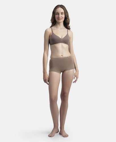 Image of Jockey SS04 Women High Coverage Super Combed Cotton Elastane Stretch Boy Leg with Concealed Waistband and StayFresh Treatment