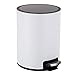 Kosz na śmieci Typ pedału Okrągły stal nierdzewna z pokrywką Pojemnik na odpady Wodoodporny wyjmowany z rdzy wewnętrzne wiadro (biały 6L)