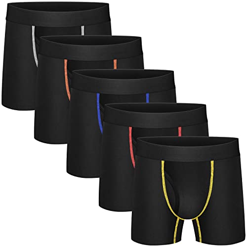 Conkend Boys Boxer Briefs Cotton Underwear For Big Boys Toddler Breathable Soft Mesh Performance Sport Boxers Briefs With Fly 5 Pack Black 14-16 #TOP6