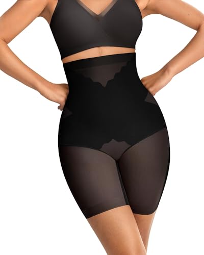Image of Vertvie Shapewear for Women Tummy Control High Waisted Shapewear Shorts Targeted Compression Body Shaper Bathroom Friendly