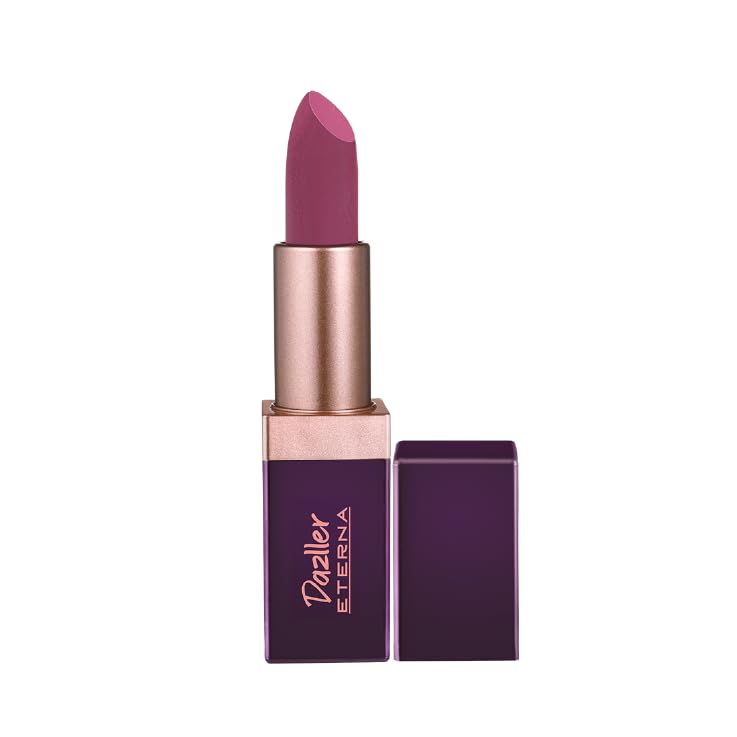 Dazller Eterna Lip Eleganz Lipstick, Matte, Smudge-proof, Feather-proof, With Herbal Extracts, 4g, M1024 - Sparkling Grape-image-18
